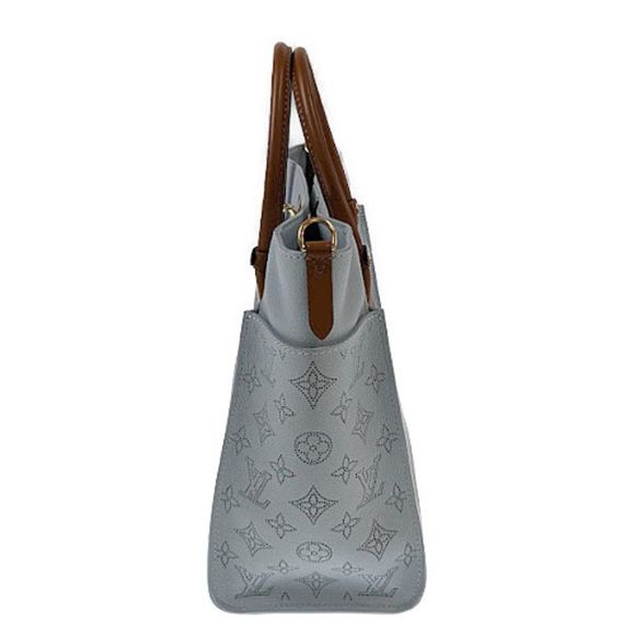 Louis Vuitton On My Side MM Leather Monogram Mahina Blue Oramp Shoulder Bag - Picture 4 of 11